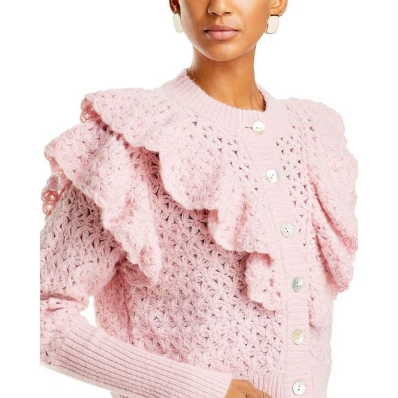 FARM Rio Pink Ruffled Sweater - Picture 3 of 6